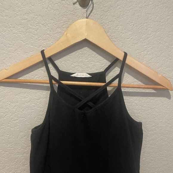 Shein Girls Black Cotton Mini Size 11-12 Years Round Neck Sleeveless Spaghetti - Picture 3 of 6